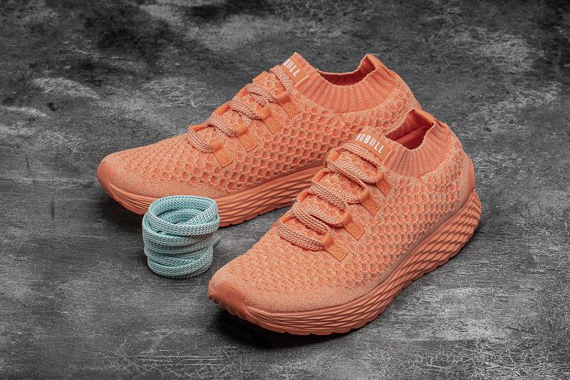 Women's Nobull Melon Knit Running Shoes Orange | SG H2646A